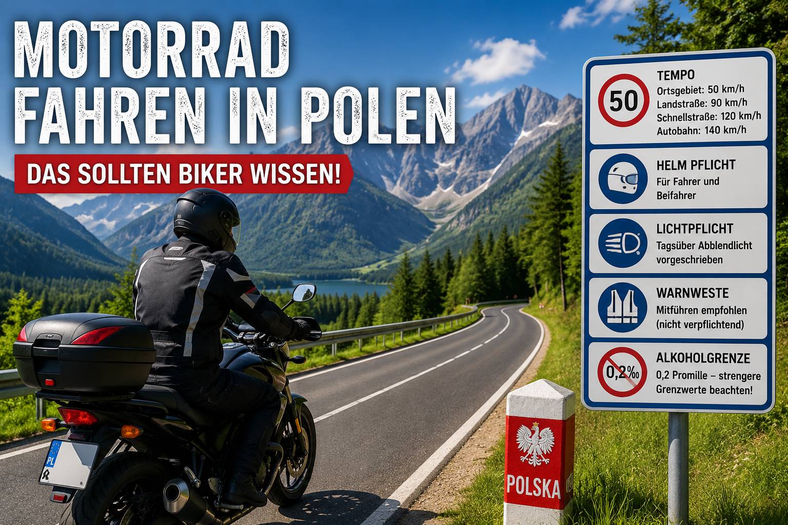 Polen mit Motorrad