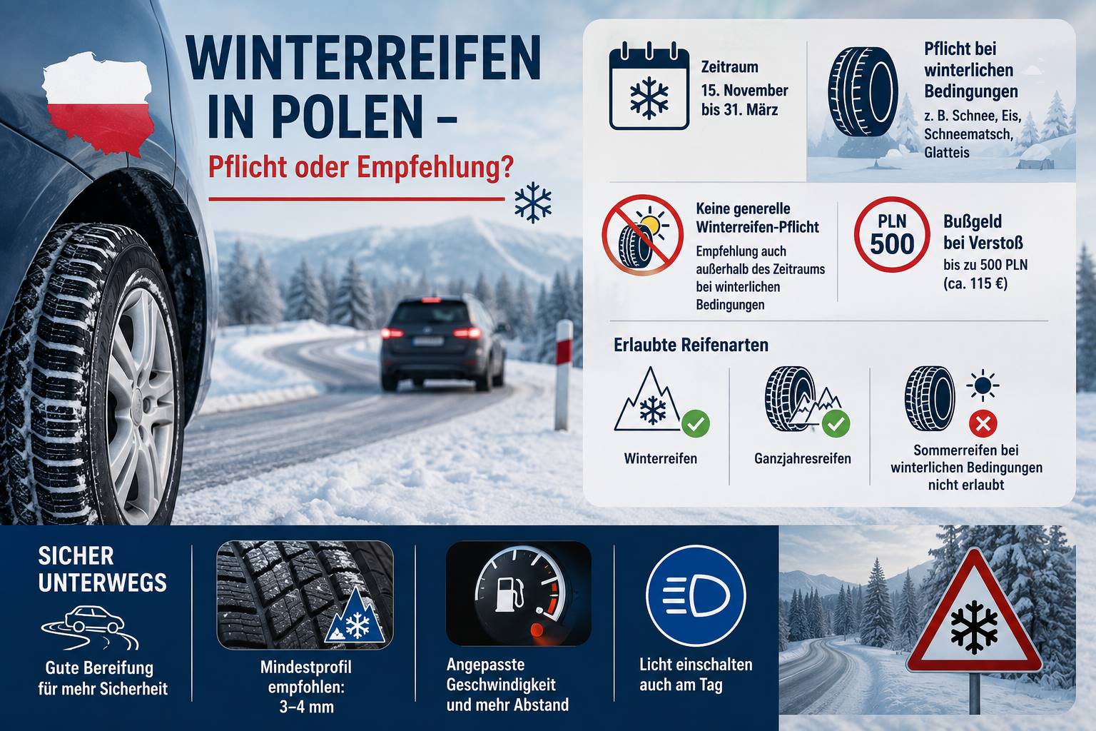 Polen winterreifen Regeln Pflicht